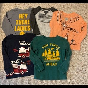 2/$10 Lot of 5 Boys Size 4T Long Sleeve Shirts